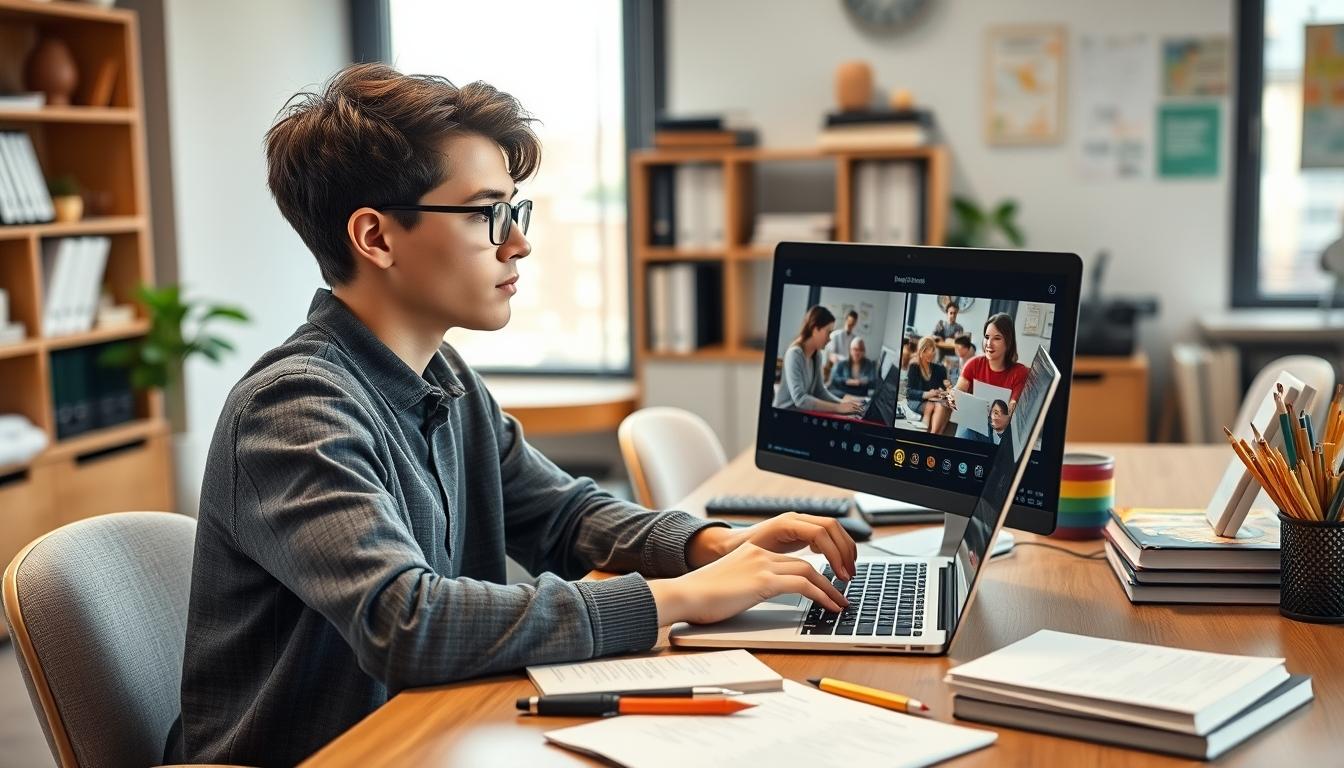 Student preparing for exams with study materials
